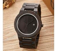 OIFMKC Wooden Watch Original Wood Watch Men Red Rose Black Walnut Wood Men's Wooden Quartz Wrist Watches Wooden Dial Retro Men Wristwatches Clock,Men Wood Watch 4