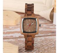 OIFMKC Wooden Watch Retro Wood Women Watch Unique Square Circle Dial Design Full Wooden Bracelet Woman Ladies Clock Quartz Wristwatch Dames horloges