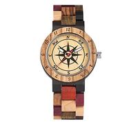 OIFMKC Wooden Watch Royal Compass Dial Wood Watch for Couple Men Bamboo Watch Full Wooden Mixed Color Wrist Quartz Watch Women Luxury Souvenir Gifts,for Women