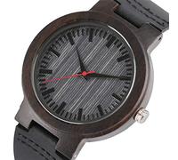 OIFMKC Wooden Watch Sport Wood Watches Mens Japanese Movement High Quality Black Ebony Handcrafted Bamboo Quartz Watch Couple Female Male Clock Hour