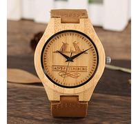 OIFMKC Wooden Watch Sports Wooden Watches Men's Creative Engraving Saint Petersburg Wood Bamboo Quartz Wristwatches Russian Souvenirs for Men Women