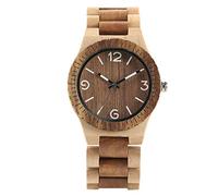 OIFMKC Wooden Watch Stylish Natural Hand-Made Full Bamboo Walnut Wood Women Wristwatch Elegant Casual Bamboo Wristband Quartz Watches for Lady- Black