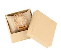 OIFMKC Wooden Watch Superb Deer Pattern Wood Watch Hollow Out Elk Head Watch Men's Bamboo Wood Genuine Leather Wristwatch Unisex Clock for Men Women,Watch with Box