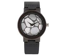 OIFMKC Wooden Watch Unique Pretty Bubble Face Wooden Watch for Women Natural Ebony Quartz Wristwatches Lady Girls Gift Female Clock,Black Band 1