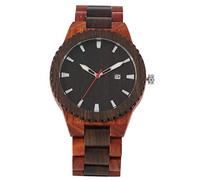 OIFMKC Wooden Watch Unique Red Sandalwood Wooden Men Watches Relogio Masculino Top Brand Luxury Complete Calendar Watch Present a Great Gift for Man- Black