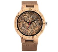 OIFMKC Wooden Watch Unique Wood Watches Bamboo Walnut Texture Design Complicate Exquisite Wooden Watch for Men Women Wristwatches,1