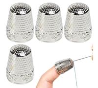 OIGWBPH 4 Pieces Sturdy Metal Sewing Hats with Small Notches, Metal Finger Guards, DIY Sewing Finger Guards, Vintage Sewing Thimble, Thimble, Sewing Accessories, Craft for Embroidery