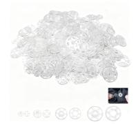 OIHCAZ 200pcs Press Studs Snap Fasteners, Invisible Sew-On Snap Buttons Round Plastic Snaps for Sewing Clear Plastic Poppers Fasteners for Purse Handbag Clothing & Craft(7 mm 10 mm 15 mm 2mm)