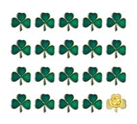 OIHCAZ 20pcs Pin Badges, Good Luck Green Shamrock Three Leaf Enamel Pin Badges for Lapel Backpack Jacket Hat Bag Buttons Craft Supply for Students Teachers for Birthday, Graduation