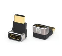 OIHCAZ 270 Degree HDMI Adapter, 2PCS HDMI to HDMI Connector Angle Male to Female HDMI Adapter 2.1 with 8K@60Hz, 4K@120Hz for TV Monitor Projector Game Console