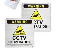 OIHCAZ 2PCS CCTV in Operation Sign, 15cm x 15cm CCTV Warning Security Camera Signs with Self Adhesive Outdoor Outdoor Waterproof UV Resistant for Store, Home, Office, Warehouse