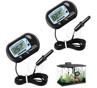 OIHCAZ Aquarium Thermometer 2PCS, Digital Fish Tank Thermometer with LCD Display, Water Temperature Gauge for Aquariums, Reptile Tanks, Incubators, Fridges (-50°C to +70°C / -58°F to +158°F)
