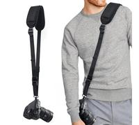OIHCAZ Camera Strap, Breathable & Adjustable Camera Neck Strap, Wide Shoulder Pad with Zipper Pocket, Secure Metal Clips, Single Camera Harness Strap for DLSR Cameras Up to 22lbs