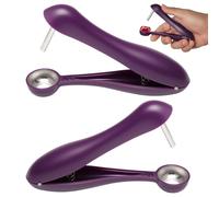 OIHCAZ Cherry Pitter, 2PCS Premium Stainless Steel Cherry Stoner Tool for Cherries Olives Grapes Jujubes Hawthorn, Ergonomic Olive Pitter Kitchen Essential for Home