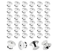 OIHCAZ Locking Pin Backs, 40 PCS Metal Pin Badge Locking Backs for Brooches Jewelry Name Tags DIY Crafts, Silver Pin Locks Replacement