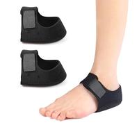 OIHCAZ Plantar Fasciitis Heel Cup Protectors, 2PCS Heel Cups for Plantar Fasciitis Insoles Adjustable Breathable Gel Heel Cushion Pads for Achilles Tendinitis Cracked Heels(Black, Large)