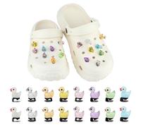 OIHCAZ Shoe Charms for Croc, 16PCS Duck Shoe Accessories, Shoes Decoration Charms for Clogs for Girls Women Boys Adults Cute Colourful Durable Easy to Install