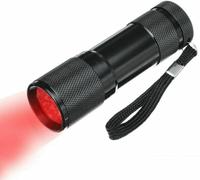 oihgerg 670nm 9LED Deep Red Light Flashlight Against Deteriorating Eyesight Red Torch