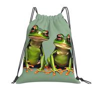 oihgnbm Funny Green Frogs 1 Casual Drawstring Backpack, Lightweight Outdoor Portable Bag for Everyday Use - Trendy Travel