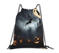 oihgnbm Halloween Flying Bats 4 Casual Drawstring Backpack, Lightweight Outdoor Portable Bag for Everyday Use - Trendy Travel
