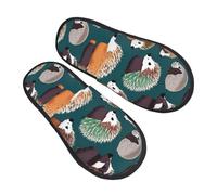 oihgnbm Many hedgehogs print Plush home indoor slippers, warm and comfortable, fit for cold weather