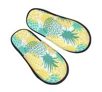 oihgnbm Tropical Pineapple print Plush home indoor slippers, warm and comfortable, fit for cold weather