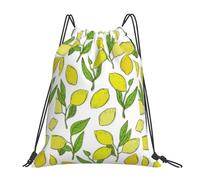 oihgnbm Yellow Fresh Lemons Casual Drawstring Backpack, Lightweight Outdoor Portable Bag for Everyday Use - Trendy Travel
