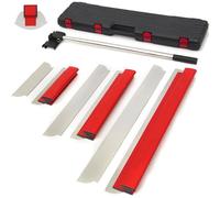 OIHYA Drywall Skimming Blade Set, 12", 22" & 32" European Stainless Steel Skimming Blade with 35"-78" Aluminum Adjustable Handle for Drywall, Sheetrock, Wall-Board