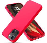 OIIAEE Liquid Silicone Case Designed for iPhone 13 Mini Case, Ultra Slim Shockproof Protective Phone Case Cover with Soft Anti-Scratch Microfiber Lining, 5.4 inch, Hot Pink