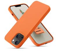 OIIAEE Liquid Silicone Case Designed for iPhone 13 Mini Case, Ultra Slim Shockproof Protective Phone Case Cover with Soft Anti-Scratch Microfiber Lining, 5.4 inch, Papaya Yellow
