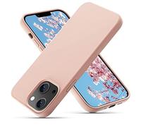 OIIAEE Liquid Silicone Case Designed for iPhone 13 Mini Case, Ultra Slim Shockproof Protective Phone Case Cover with Soft Anti-Scratch Microfiber Lining, 5.4 inch, Sand Pink
