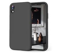 OIIAEE Silicone Case Compatible with iPhone XR Case 6.1 Inch, Soft Ultra Slim Protective Shockproof Liquid Silicone Phone Case with Anti-Scratch Microfiber Lining,Space Gray