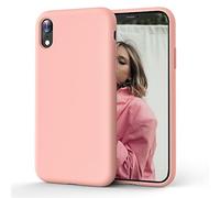 OIIAEE Silicone Case Compatible with iPhone XR Case 6.1 Inch, Soft Ultra Slim Protective Shockproof Liquid Silicone Phone Case with Anti-Scratch Microfiber Lining,Grapefruit