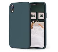 OIIAEE Silicone Case Compatible with iPhone XR Case 6.1 Inch, Soft Ultra Slim Protective Shockproof Liquid Silicone Phone Case with Anti-Scratch Microfiber Lining,Teal