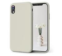 OIIAEE Silicone Case Compatible with iPhone XR Case 6.1 Inch, Soft Ultra Slim Protective Shockproof Liquid Silicone Phone Case with Anti-Scratch Microfiber Lining,Stone