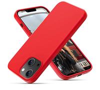OIIAEE Silicone Case Designed for iPhone 13 Case, Ultra Slim Shockproof Protective Liquid Silicone Phone Case with Soft Anti-Scratch Microfiber Lining, 6.1 inch, Red