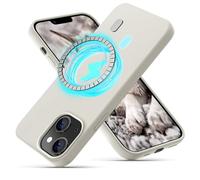 OIIAEE Silicone Case Designed for iPhone 13 Case, Ultra Slim Shockproof Protective Liquid Silicone Phone Case with Soft Anti-Scratch Microfiber Lining, 6.1 inch, Stone