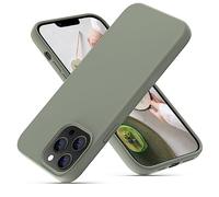 OIIAEE Silicone Case Designed for iPhone 13 Pro Max Case, Ultra Slim Shockproof Protective Liquid Silicone Phone Case with Soft Anti-Scratch Microfiber Lining, 6.7 inch, Copper Green