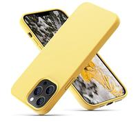 OIIAEE Silicone Case Designed for iPhone 13 Pro Max Case, Ultra Slim Shockproof Protective Liquid Silicone Phone Case with Soft Anti-Scratch Microfiber Lining, 6.7 inch, Yellow