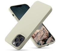 OIIAEE Silicone Case Designed for iPhone 13 Pro Max Case, Ultra Slim Shockproof Protective Liquid Silicone Phone Case with Soft Anti-Scratch Microfiber Lining, 6.7 inch, Stone