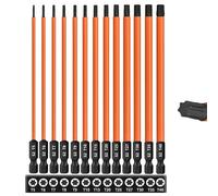 Oiieco 13 Pcs Long Torx Bit Set for Impact Driver, Hex-Shank Torx Screwdriver Bit Magnetic Impact, S2 Steel Star Bit Set (T5-T40) 150 mm