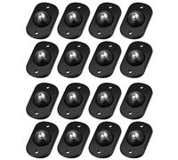 Oiieco 16 PCS Self Adhesive Mini Caster Wheels, 360° Swivel Appliance Rollers for Kitchen, Universal Appliance Wheels, Sticky Castors for Kitchen Appliance, Storage Box, Small Furniture(Black)