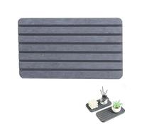 Oiieco 2 Pcs Water Absorbent Diatomite Coasters, Diatomite Dish Drying Mat for Sink Tray, Fast Drying Soap Tray, Water Absorbent Sink Stone Tray for Bathroom Countertop, kitchen soap tray(Dark gray)