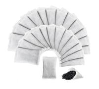 Oiieco 25 Pack Activated Charcoal Water Filters, Coconut Shell Carbon Filter Replacement Sachets, Chemical-Free Odour Removal for Water Distillers, Improve Taste Home Purifier (5 * 8.5cm)