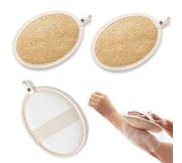 Oiieco 3 Pack Natural Loofah Sponge for Shower, Exfoliating Body Scrubber, Large Eco Friendly Luffa Sponge, Multi Purpose Cleaning Loofah for Women and Men Beige