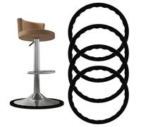 Oiieco 4 Pack Bar Stool Leg Protectors Ring Set, Anti-Slip Bar Stool Silicone,Bar Stool Floor Protector Rubber Ring Anti Scratch,Black Bar Stool Leg Floor Protectors for 14.5" to 16.5" Round Base