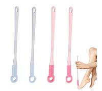 Oiieco 4 Pack Silicone Foot Cleaning Brushes, Long Reach Toe Scrubber with Two-Size Brush Heads, Soft Flexible Foot Cleaner for Elderly, Senior Men & Women - Easy Bathroom Hygiene