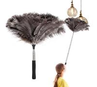 Oiieco 40 Inch Extendable Ostrich Feather Duster - Fluffy Natural Genuine Feathers Duster for Cleaning High Ceilings Lights, Cupboards, Home, Car, Office, Furniture