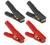 Oiieco 4Pcs 100A Crocodile Clamps, Heavy Duty Jump Lead Battery Clamps Alligator Clips Car Booster Cable Clips Electrical for Cars Trucks Ships, 2 Pcs Black 2 Pcs Red