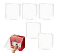 Oiieco 6 Pack Hinged Call Point Cover, Clear Plastic Fire Alarm Protective Cover Compatible with Eaton Menvier and Other Standard Call Point Models for Fire Safety Protection